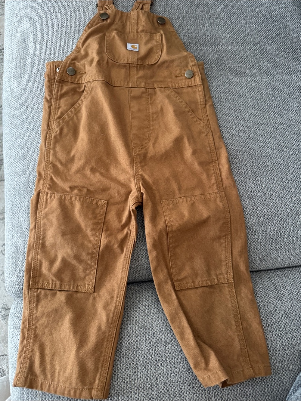 Carhartt Kids Tan/Brown Canvas Overalls